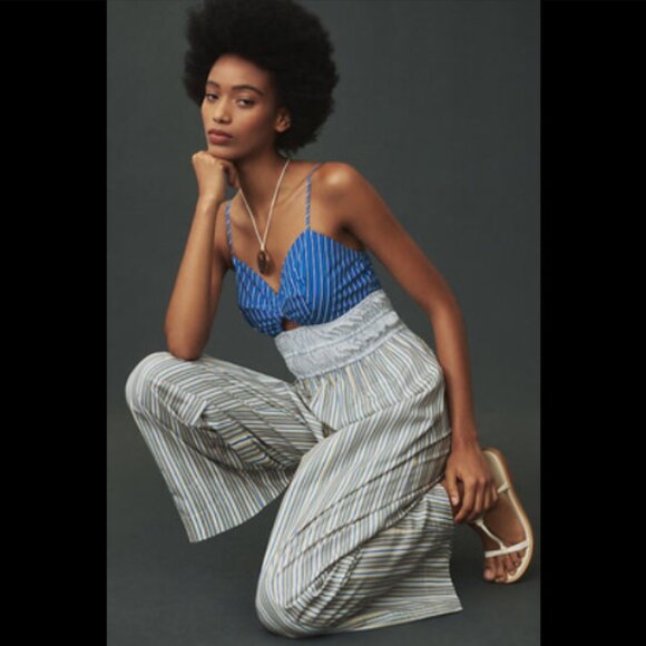 Brand New Plenty by Tracy Reese Poplin Striped Jumpsuit - Picture 3 of 7